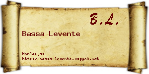 Bassa Levente névjegykártya